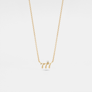 Dainty Angel Number Charm Necklace in 925 Sterling Silver