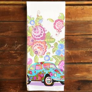 VW Bug Kitchen Tea Towel Flour Sack Cotton