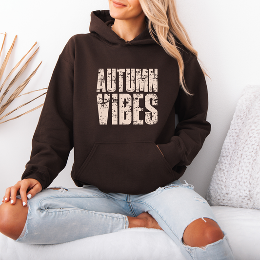 Autumn Vibes Graphic Hoodie – Brown