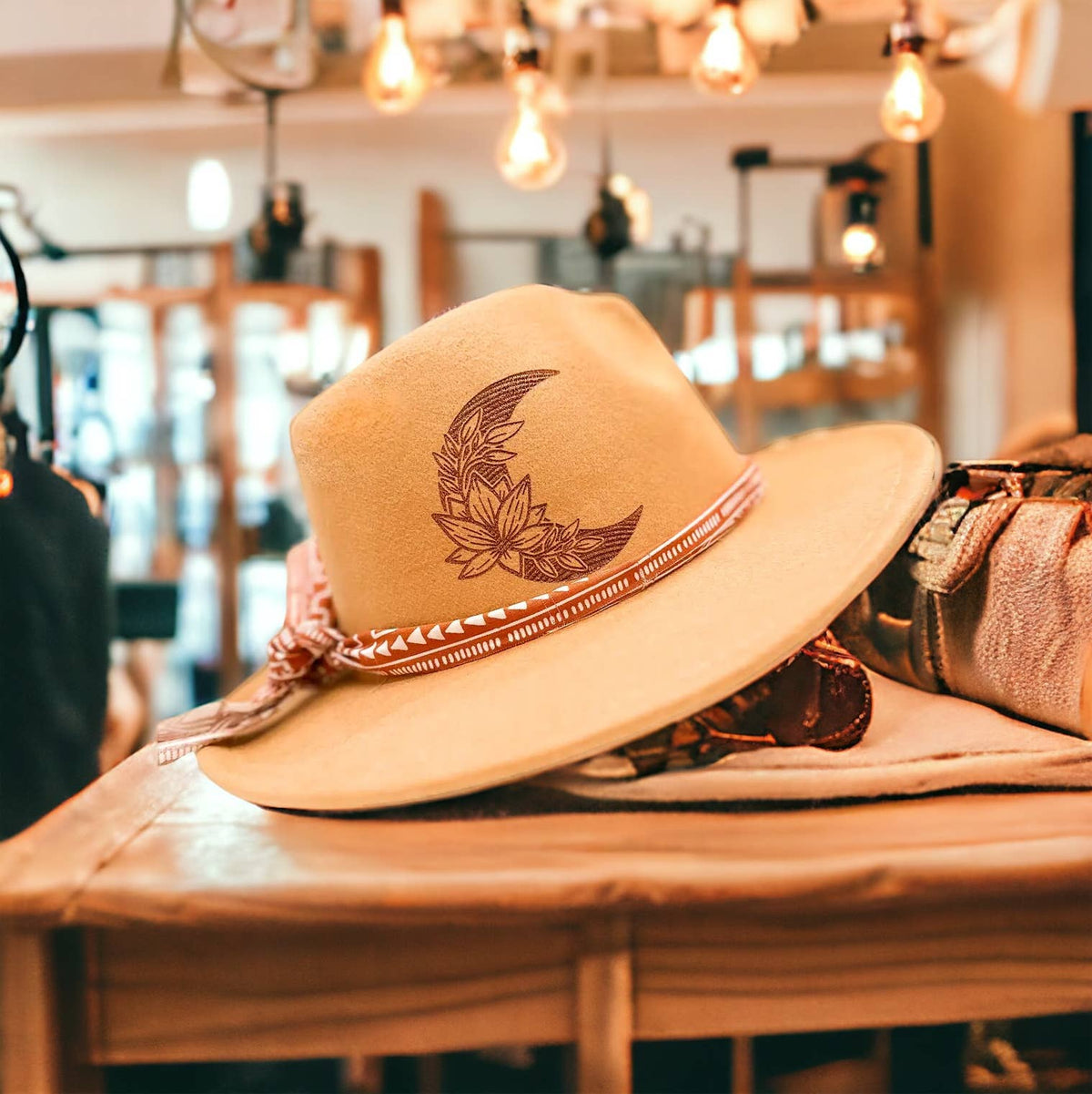 Lotus & Moon Burnt Rancher Hat