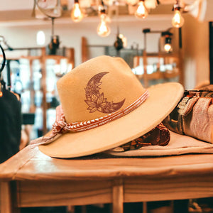 Lotus & Moon Burnt Rancher Hat