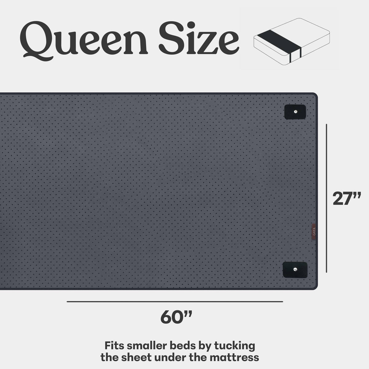 Gray Leather Grounding Mat for Bed – King & Queen