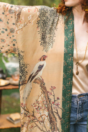 Fable Opera Duster Kimono Robe - Deer, Moon and Blossom