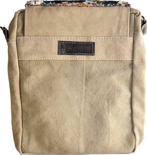 Recycled Military Tent Crossbody with Vintage Fabric