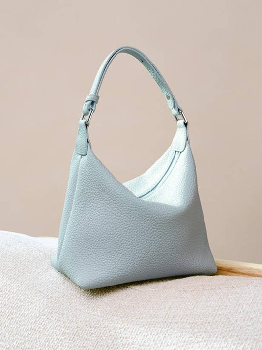 Leather Hobo Shoulder Bag with Soft Pillow Silhouette