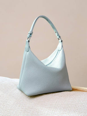Leather Hobo Shoulder Bag with Soft Pillow Silhouette