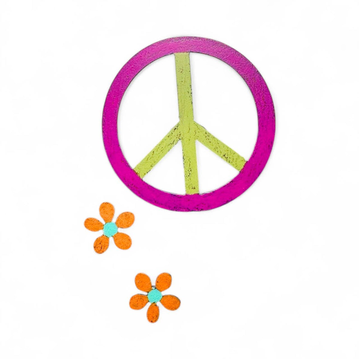 Peace Sign Recycled Metal Picture Frame