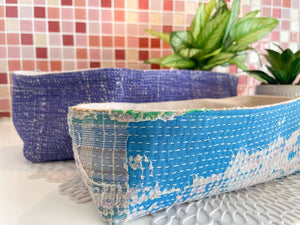 Vintage Kantha Bread Basket - Small