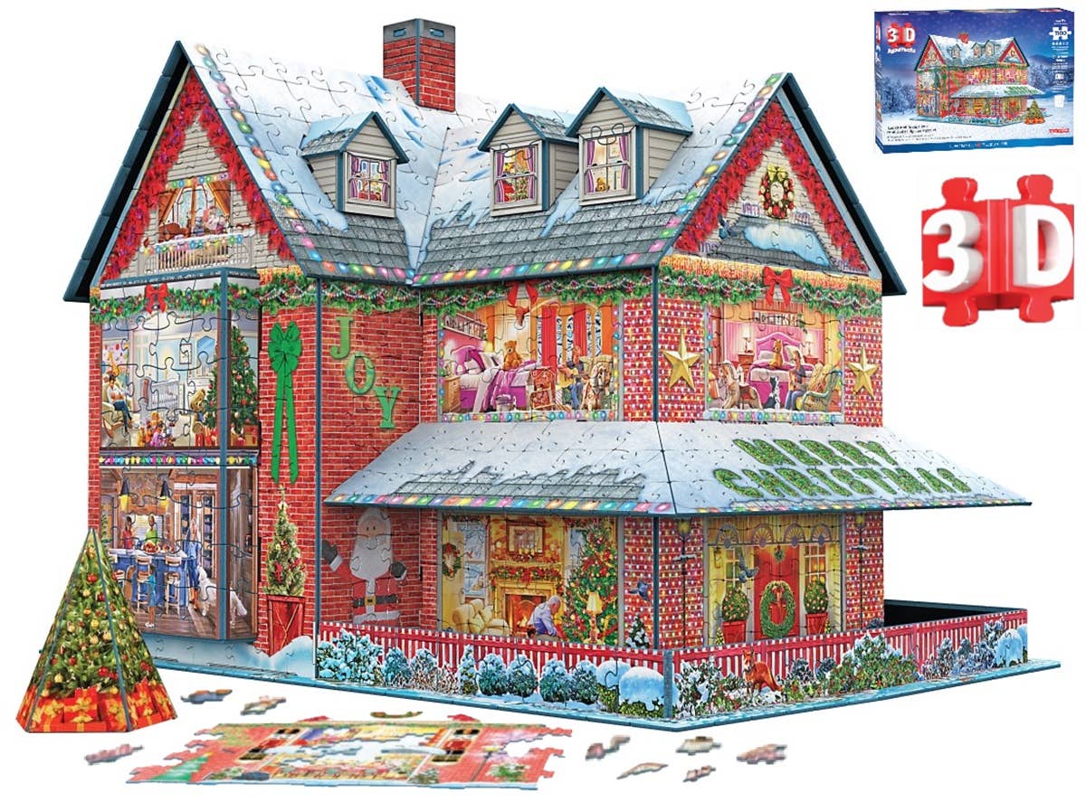 Christmas House 3D Puzzle, 1,100 Pieces