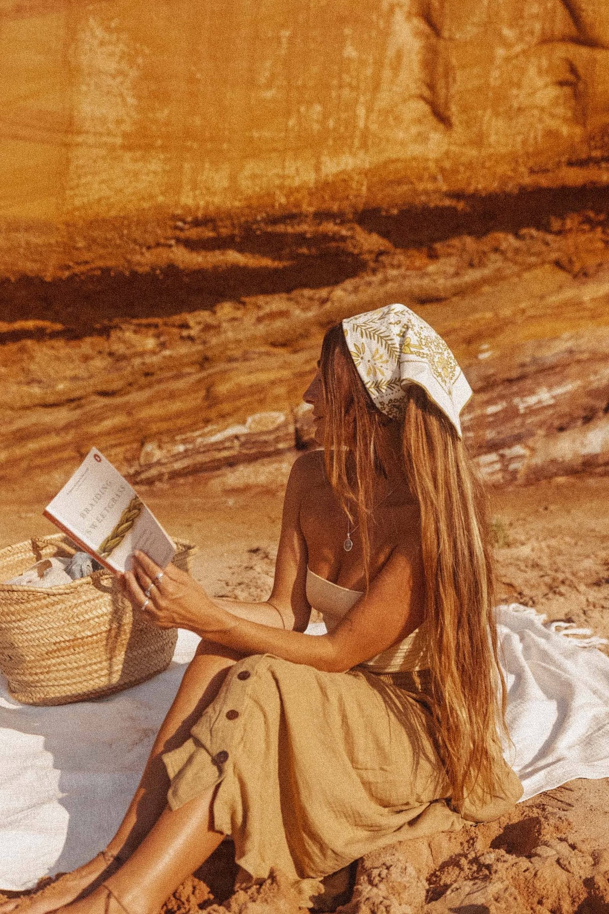 Boho Cotton Handmade Bandana Headscarf – Sargasso Sea Meadowwheel