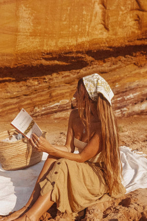 Boho Cotton Handmade Bandana Headscarf – Sargasso Sea Meadowwheel
