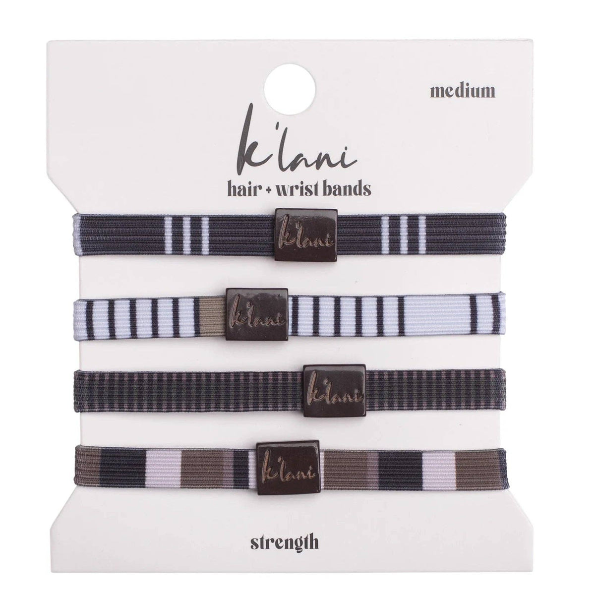 "Strength" Neutral Stripes Hair + Wrist Bands