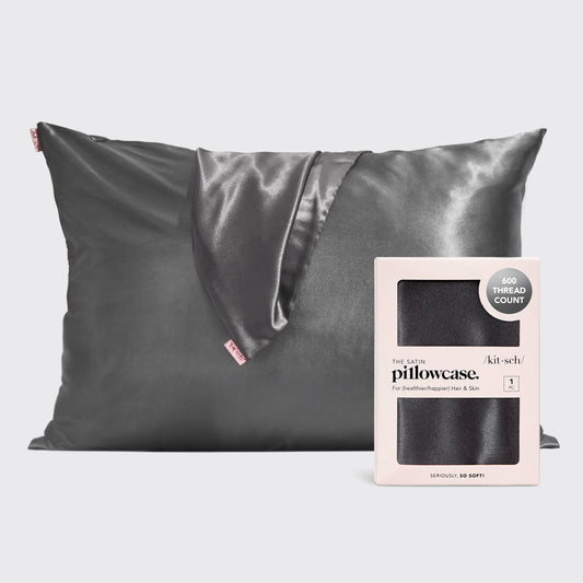 Satin Pillowcase Standard – Charcoal