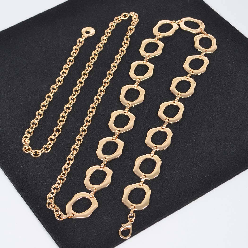 Hammered Plus Size Chain Belt