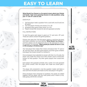 What Would You Choose Kids & Family Card Quiz Game