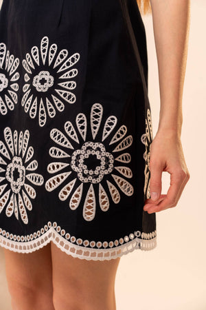 Sleeveless Embroidered Mini Dress