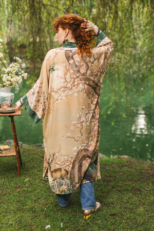 Fable Opera Duster Kimono Robe - Deer, Moon and Blossom