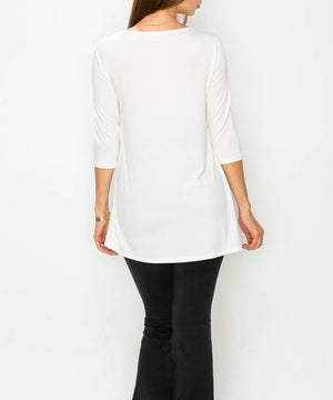 Bamboo Elbow Sleeve Tunic Top
