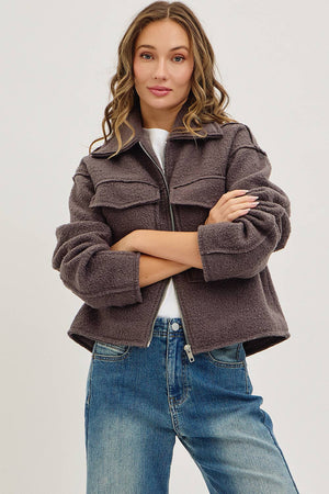Textured Bomber Jacket