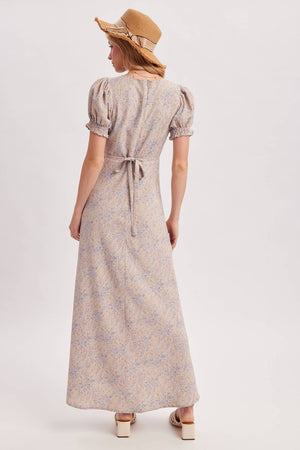 Floral Print Surplice Maxi Dress