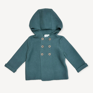 Hooded Organic Baby Sweater Jacket, Double Button