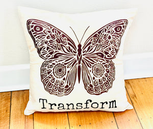 Butterfly Transform Throw Pillow - Survivor Made