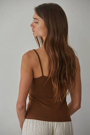Knit Cotton Spandex Jersey V-Neck Cami Top