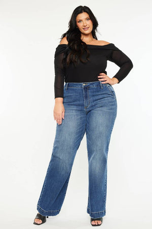 Plus Size High Rise Wide Leg Trouser Jean