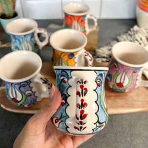 Hand Painted Floral Ceramic Mug - 8oz