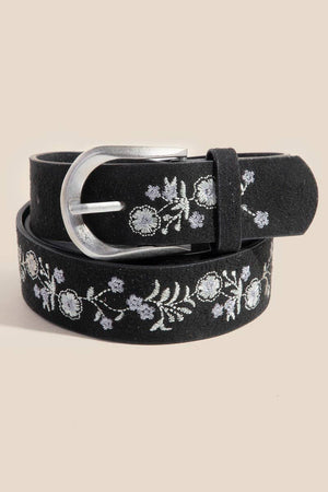 Soft Floral Embroidered Belt