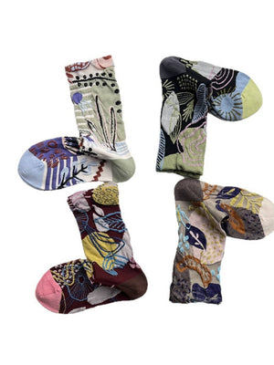 Rufia - Abstract Botanical Crew Socks