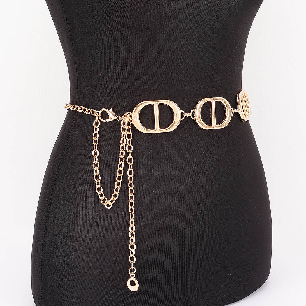 Dangle Link Chain Belt – Gold
