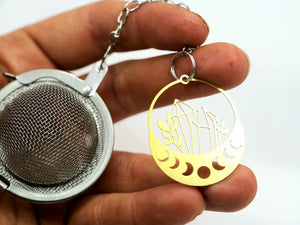 Golden Crystals & Moon Cycle Loose Leaf Tea Infuser