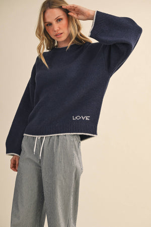 Navy Love Sweater