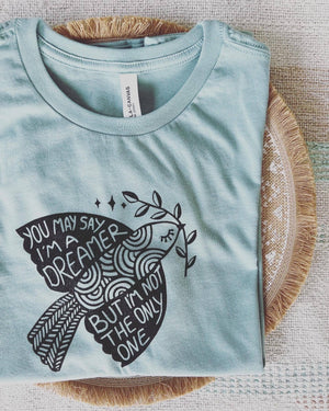 Peace Dove Women's Relaxed Tee, Boho Shirt, Hippie Top.