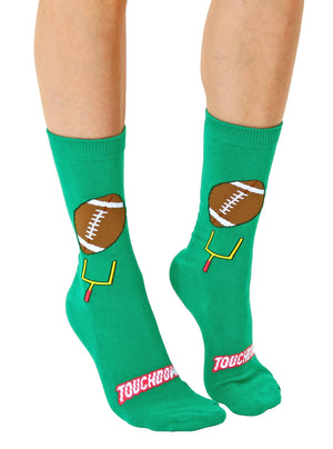 Touchdown Football 3D Crew Socks – Green