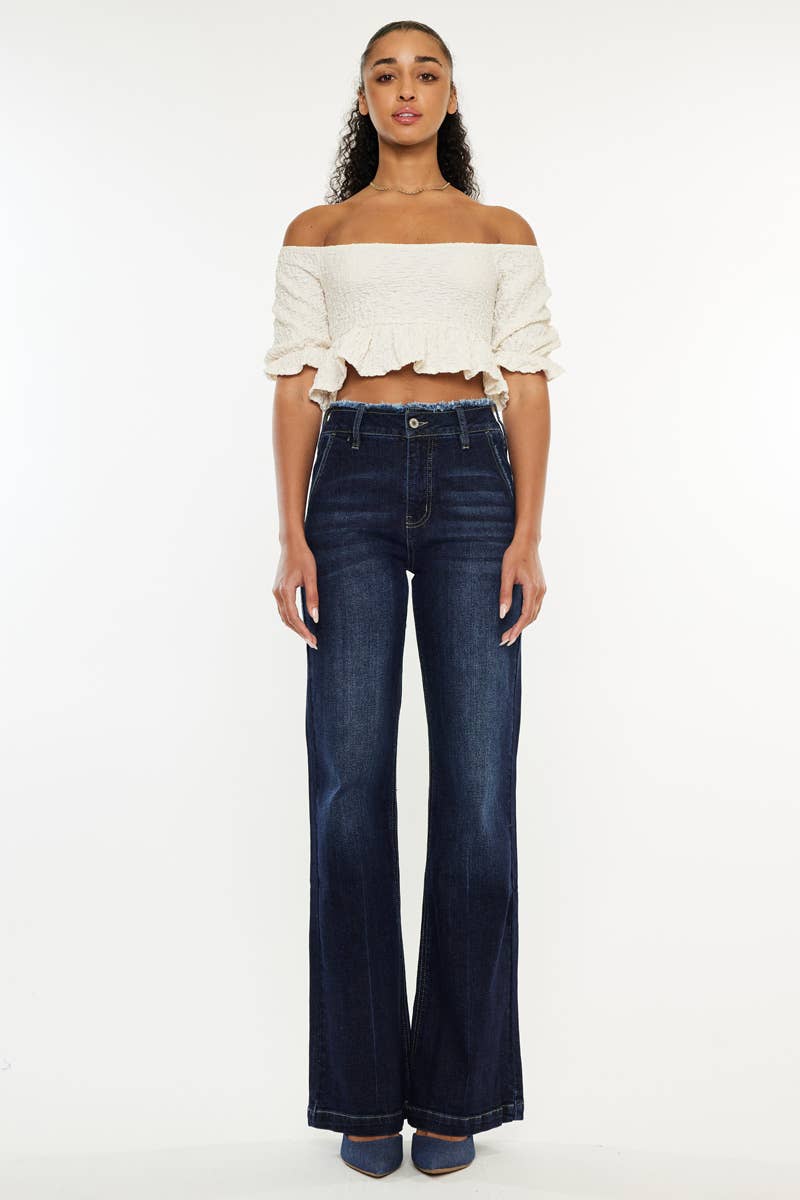 High Rise Wide Flare Jean