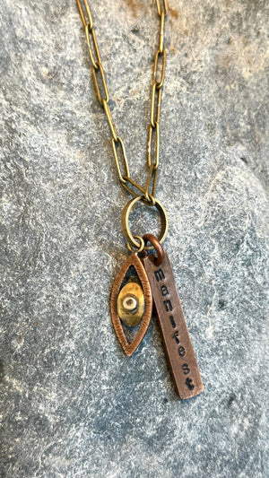 Manifest and Third Eye Charm Necklace - Made By Survivors