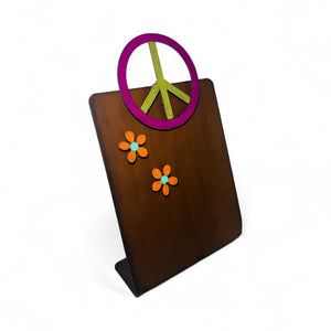 Peace sign picture frame metal colorful unique Hippie USA 
