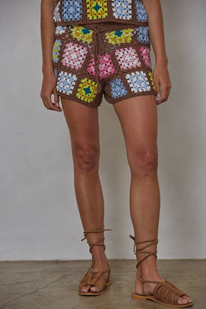 Knit Sweater Cotton Crochet Shorts