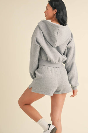 Cozy Fleece Oversized Crop Full Zip Hoodie