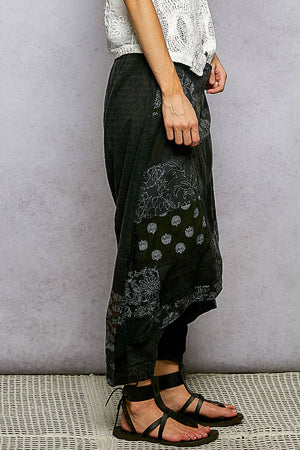 Over Wrapped Cotton Three Quarter Pants