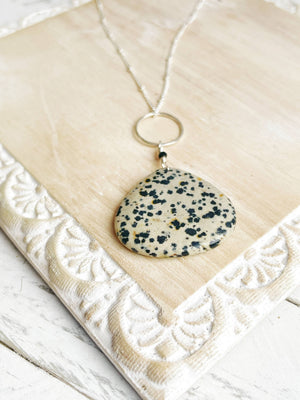 Dalmatian Jasper Teardrop Necklace