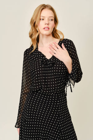 POLKA DOT RUFFLE BLOUSE
