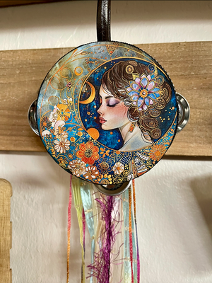 Lady of the Moon Tambourine Wall Hanging