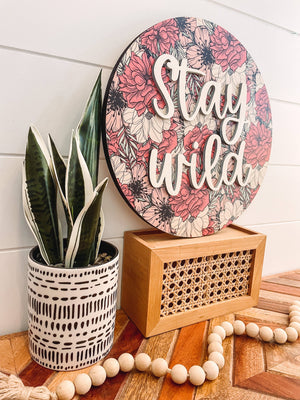 3D Stay Wild Boho Nursery Sign