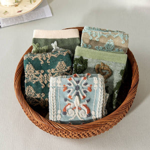 Bohemian Embossed Crew Socks