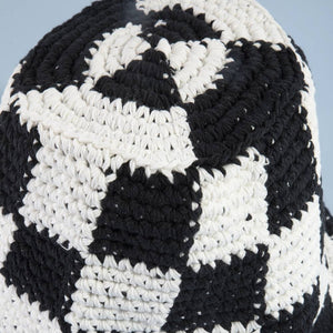 Chunky Crochet Checkered Bucket Hat