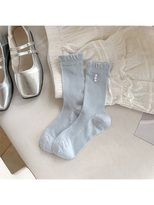 Rufia - Delicate Trim Rib Crew Socks