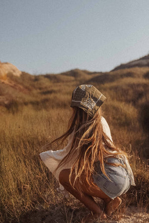 Boho Cotton Handmade Bandana Headscarf – Sargasso Sea Meadowwheel